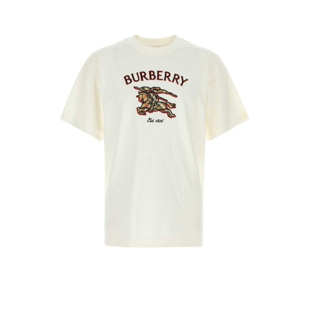 Burberry Men White Cotton T-Shirt